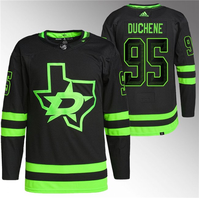 Men's Dallas Stars #95 Matt Duchene Black Stitched Hockey Jersey